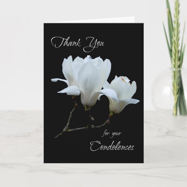 Cartão De Agradecimento Thank you condolences white magnolias (Frente)