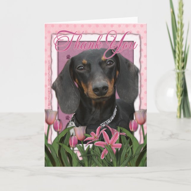 Cartão De Agradecimento Thank You - Dachshund - Winston (Frente)