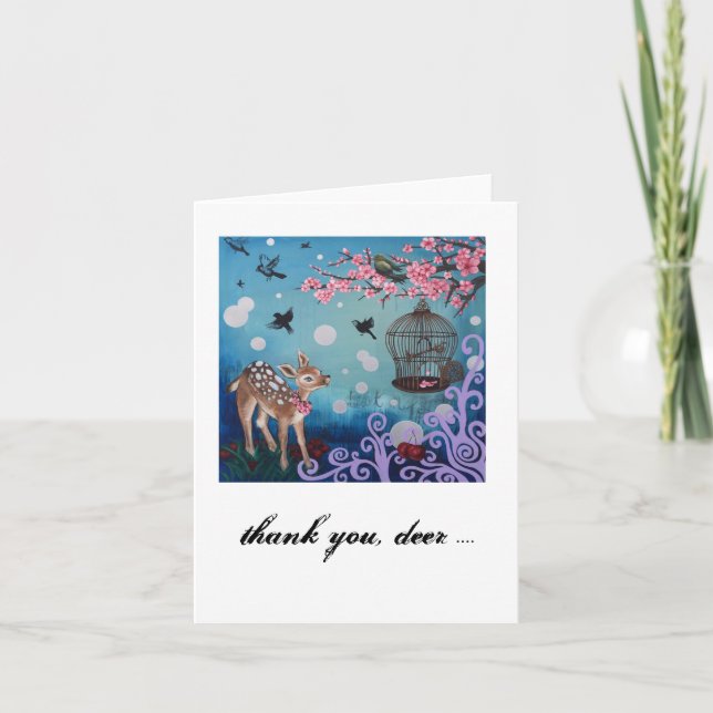 Cartão De Agradecimento Thank you, deer.. Card, white envelopes included (Frente)