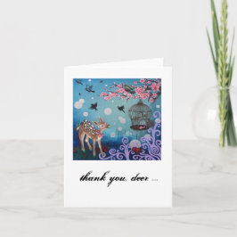 Cartão De Agradecimento Thank you, deer.. Card, white envelopes included