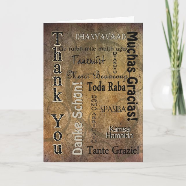 CARTÃO DE AGRADECIMENTO THANK YOU - DIFFERENT LANGUAGES (Frente)