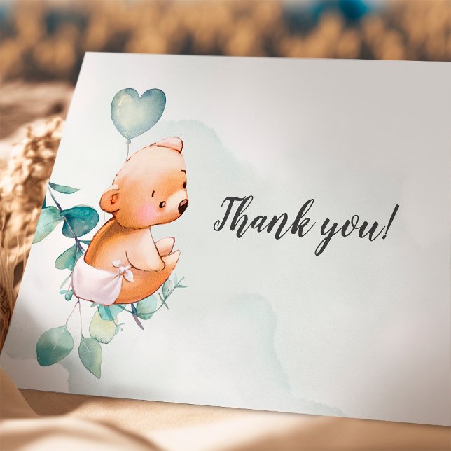 Cartão De Agradecimento Thank You Enclosure Card Baby Bear (Criador carregado)