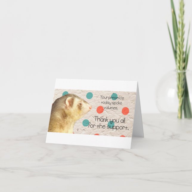 Cartão De Agradecimento Thank you Ferret card (Frente)