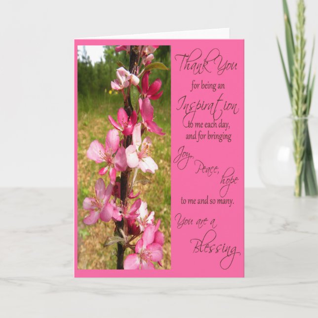 Cartão De Agradecimento Thank You For Being An Inspiration - Card (Frente)