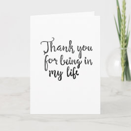Cartão De Agradecimento Thank You for being in my Life
