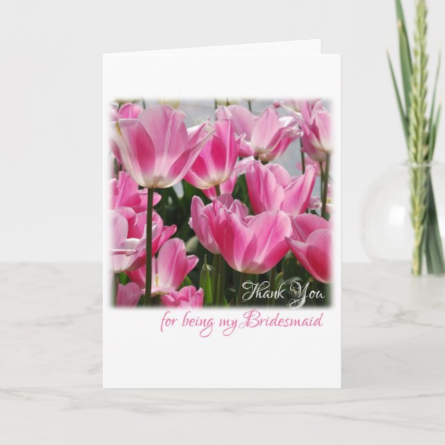 Cartão De Agradecimento Thank you for being my bridesmaid (Frente)