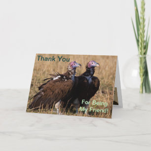 Cartão De Agradecimento Thank You for Being My Friend, Vulture Card