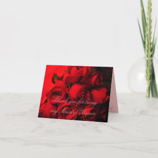 Cartão De Agradecimento Thank you for being my Maid of Honor