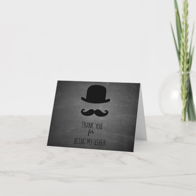 Cartão De Agradecimento Thank You For Being My Usher Card (Frente)
