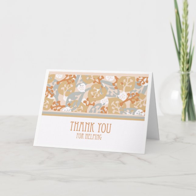 Cartão De Agradecimento Thank You for Helping, Craftsman Style Card (Frente)