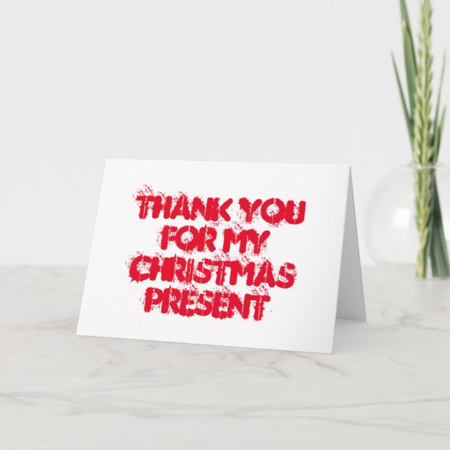 Cartão De Agradecimento Thank you for my Christmas present (Frente)