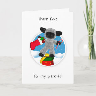Cartão De Agradecimento Thank You For My Christmas Presents - Little Sheep