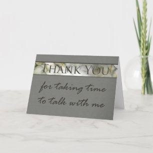 Cartão De Agradecimento Thank you for taking time to talk interview