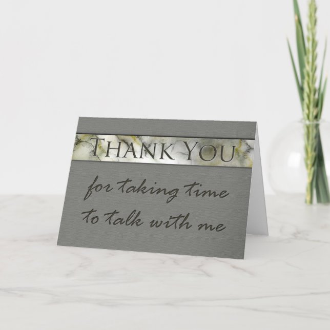 Cartão De Agradecimento Thank you for taking time to talk interview (Frente)