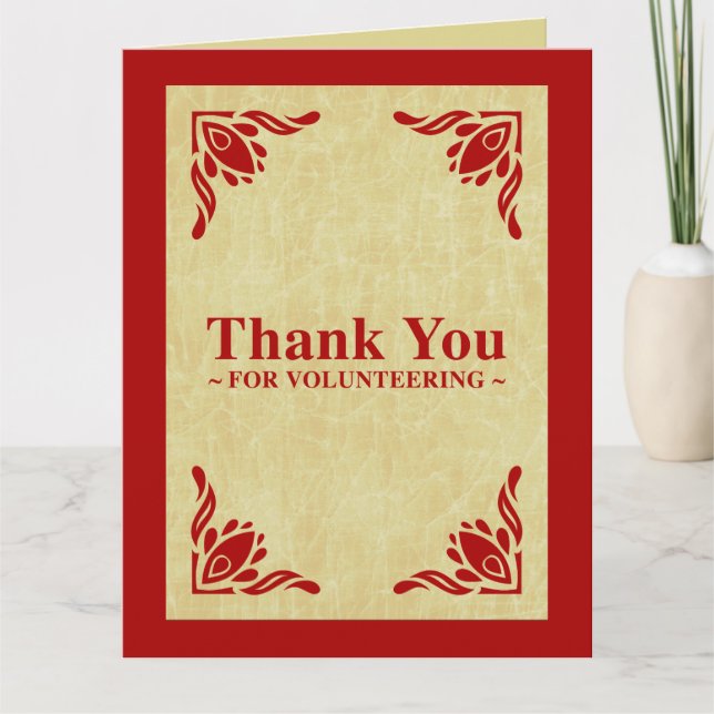 Cartão De Agradecimento thank you for volunteering (Frente)