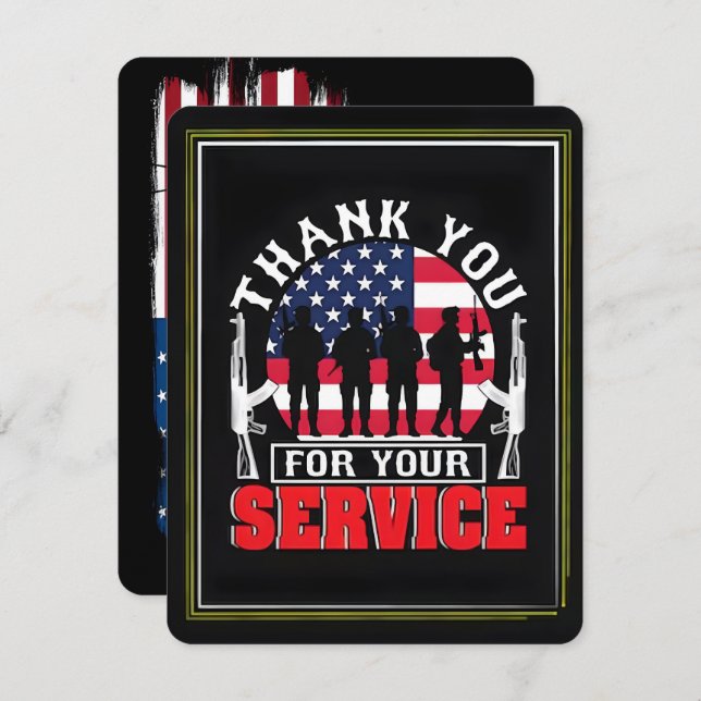 Cartão De Agradecimento Thank You for Your Service: Veterans Day 2025  (Frente/Verso)