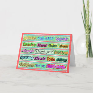 Cartão De Agradecimento "Thank You" From Around the World