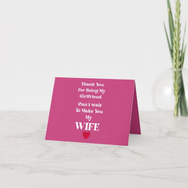 Cartão De Agradecimento Thank You Girlfriend/Wife Valentine's Card (Frente)