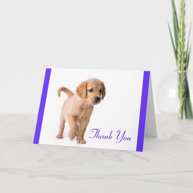 Cartão De Agradecimento Thank You Golden Retriever Puppy Dog Greeting Card (Frente)