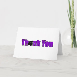 Cartão De Agradecimento Thank You Graduation Purple and Black Card