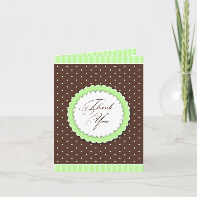 Cartão De Agradecimento Thank You Green/Brown Card (Frente)