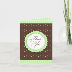 Cartão De Agradecimento Thank You Green/Brown Card