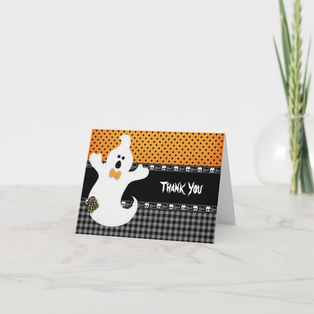 Cartão De Agradecimento Thank You Halloween Birthday (Frente)