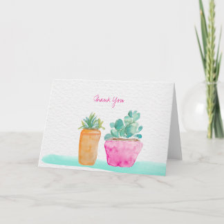 Cartão De Agradecimento Thank You Hand painted potted cactus