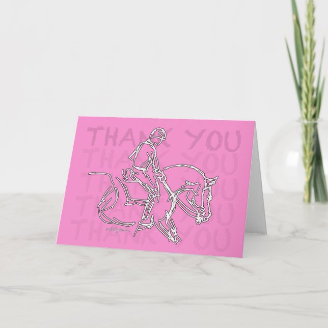 Cartão De Agradecimento Thank You Horse! Card - Pink (Frente)