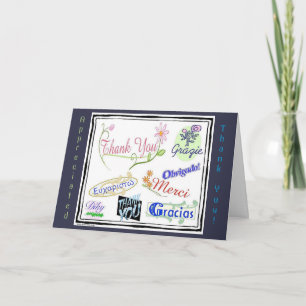 Cartão De Agradecimento Thank You in Many Languages