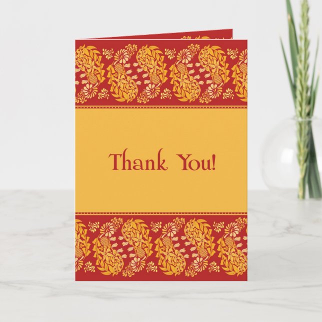 Cartão De Agradecimento Thank You Indian Wedding Folded Card (Frente)