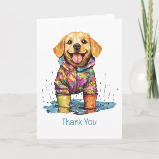 Cartão De Agradecimento Thank You Labrador Retriever Rain Puddle
