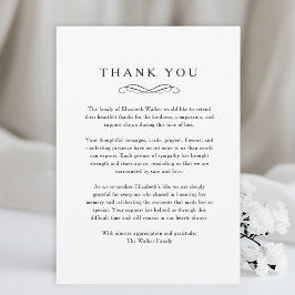 Cartão De Agradecimento Thank you - Memorial Funeral White Card