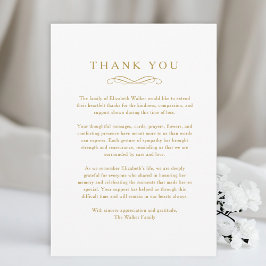 Cartão De Agradecimento Thank you - Memorial Funeral White Card