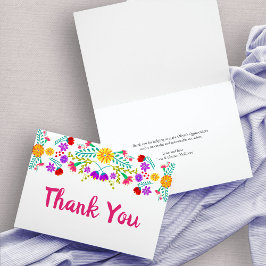 Cartão De Agradecimento Thank You Mexican Fiesta Flowers White Folded Card