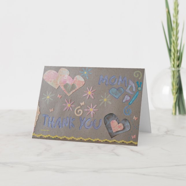 Cartão De Agradecimento Thank You - Mom - Scrapbook 1 - Seasons Card (Frente)