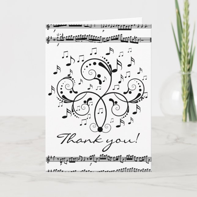 Cartão De Agradecimento Thank you music (Frente)