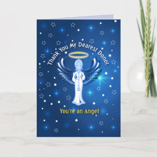 Cartão De Agradecimento Thank you My Dearest Donor - Blue