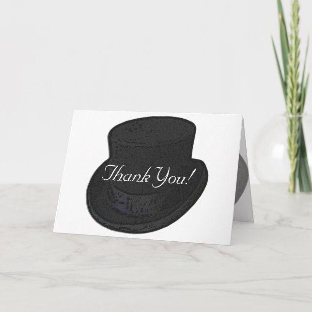 Cartão De Agradecimento Thank You Note or Greetings Top Hat (Frente)