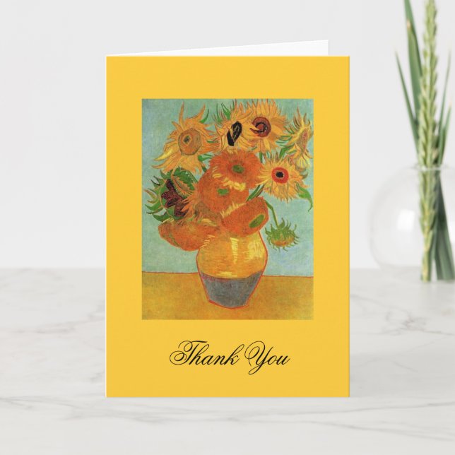 Cartão De Agradecimento thank you note Vincent van Gogh Sunflowers (Frente)