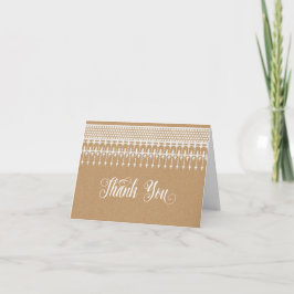 Cartão De Agradecimento Thank You Notes Rustic Vintage Lace Kraft Paper