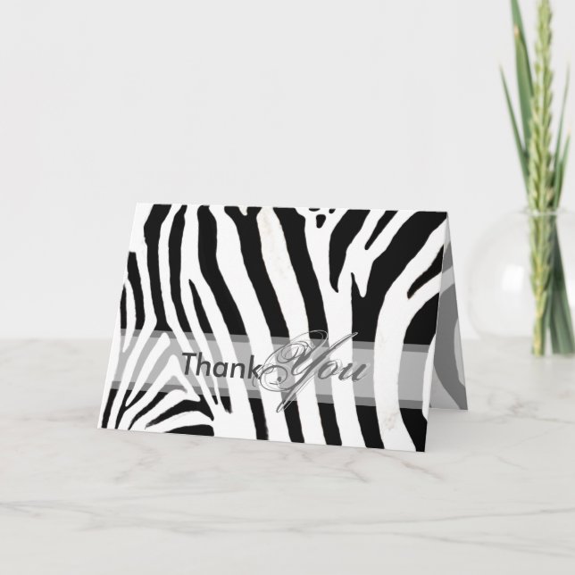 Cartão De Agradecimento Thank You on the wild side, zebra - Customizable (Frente)