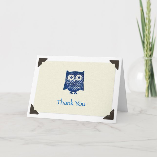 Cartão De Agradecimento "Thank You" Owl Notecard (Frente)