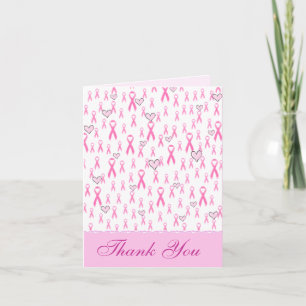 Cartão De Agradecimento Thank You,Pink Ribbons-I Care!_
