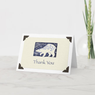Cartão De Agradecimento "Thank You" Polar Bear Notecard