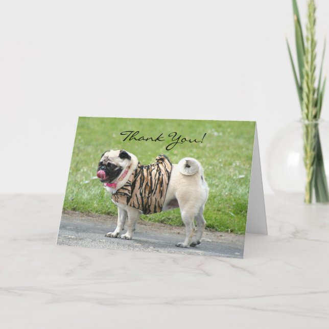 Cartão De Agradecimento Thank You Pug greeting card (Frente)
