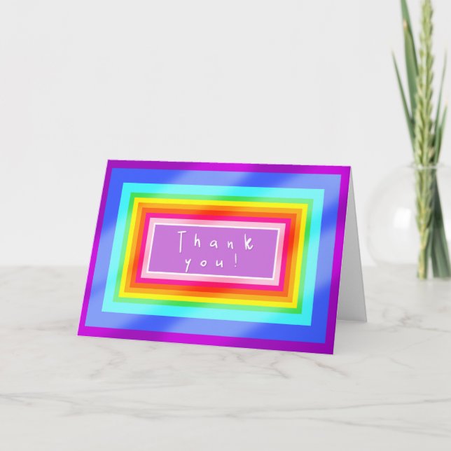 Cartão De Agradecimento Thank You Rainbow Cards Blank Inside (Frente)
