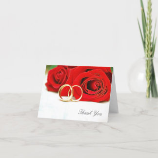 Cartão De Agradecimento Thank you red rose wedding note card