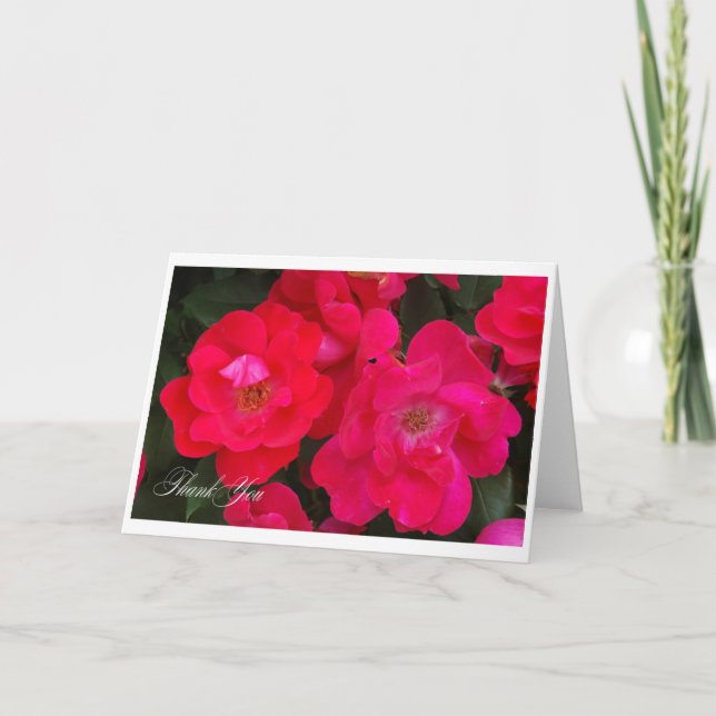Cartão De Agradecimento Thank You roses (Frente)