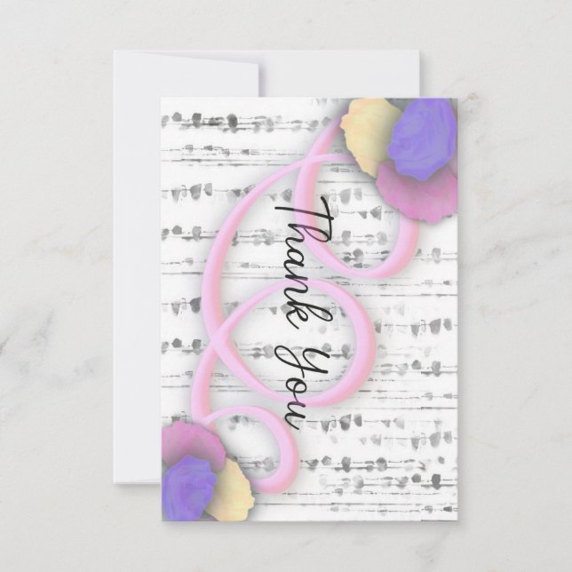 Cartão De Agradecimento thank you roses (Frente)